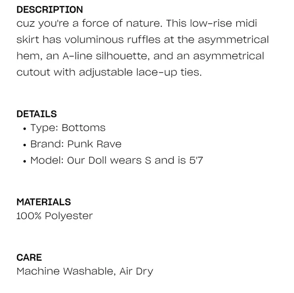 Punk Rave Midi Ruffle Skirt - Picture 2 of 8